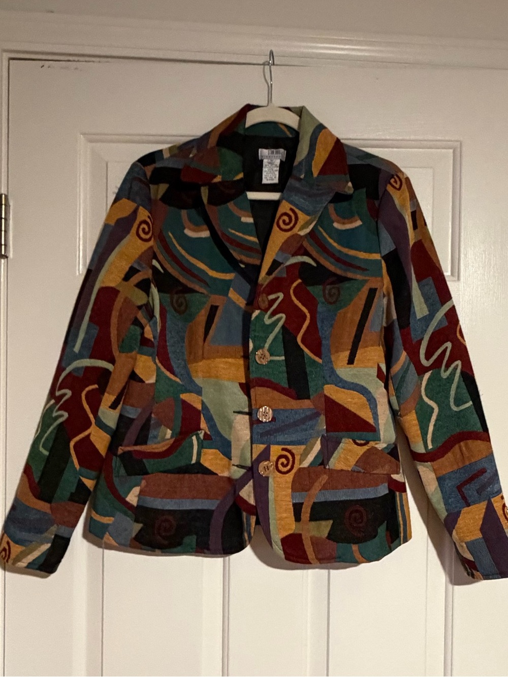 Vintage Multicolor Abstract Pattern Women's Jacket